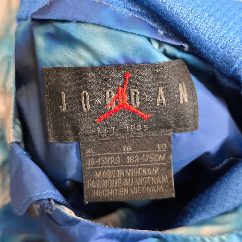 Air Jordan Windbreaker Jacket Kids XL 13-15 Years Blue Tie Dye Full Zip Hooded - Picture 6 of 13